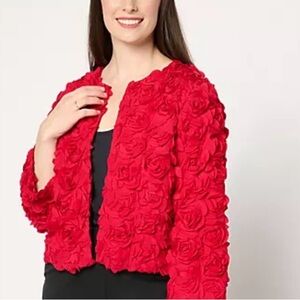 Glamour Women’s Red Rosette Jacket